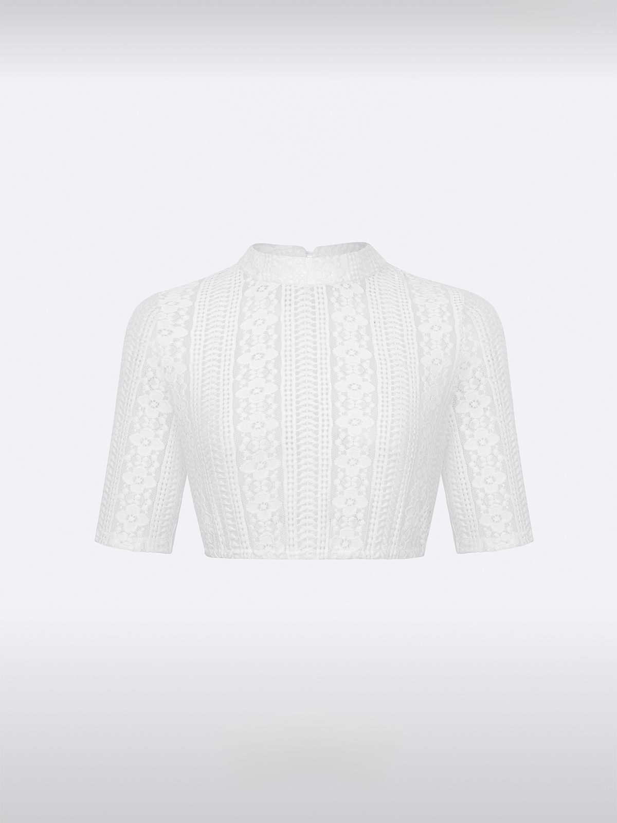 Weiß Halbarm Floralem Muster Dirndlbluse